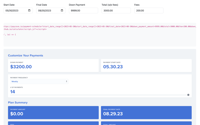 payment planner builder
