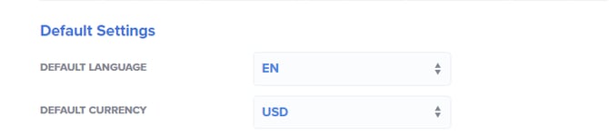 default language and currency