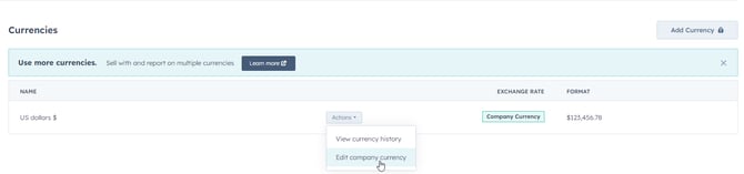 hubspot-change-currency